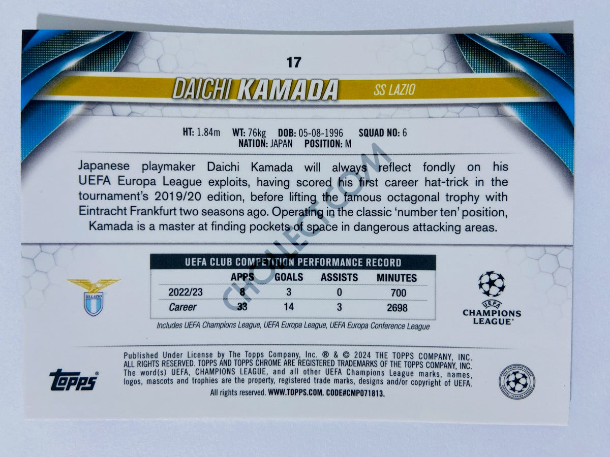 Daichi Kamada - SS Lazio 2023-24 Topps Chrome UEFA Club Competitions #17