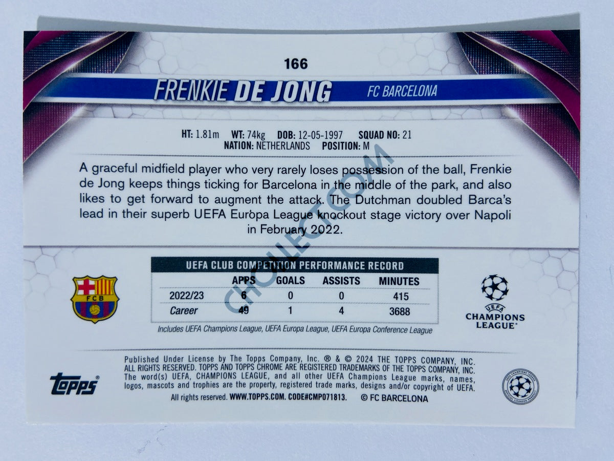 Frenkie de Jong - FC Barcelona 2023-24 Topps Chrome UEFA Club Competitions #166