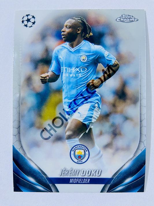 Jeremy Doku - Manchester City 2023-24 Topps Chrome UEFA Club Competitions #171