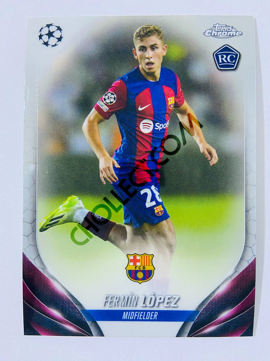 Fermin Lopez - FC Barcelona 2023-24 Topps Chrome UEFA Club Competitions RC Rookie #38