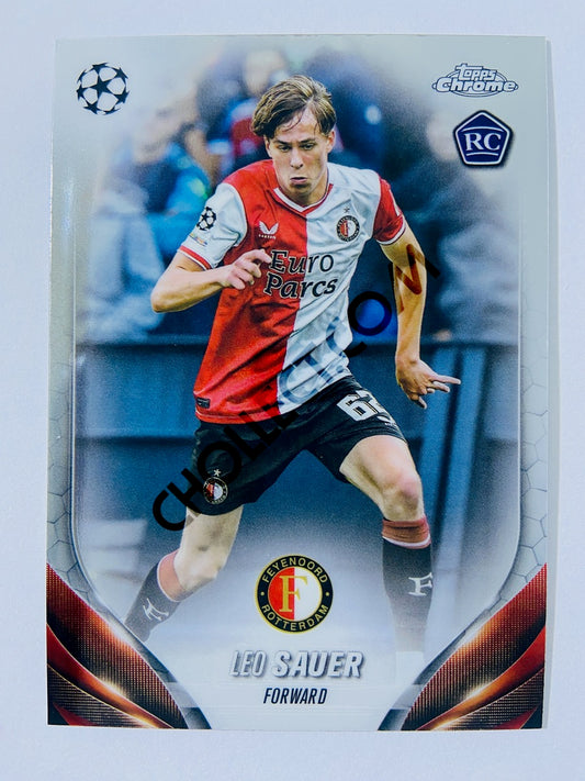 Leo Sauer - Feyenoord 2023-24 Topps Chrome UEFA Club Competitions RC Rookie #129