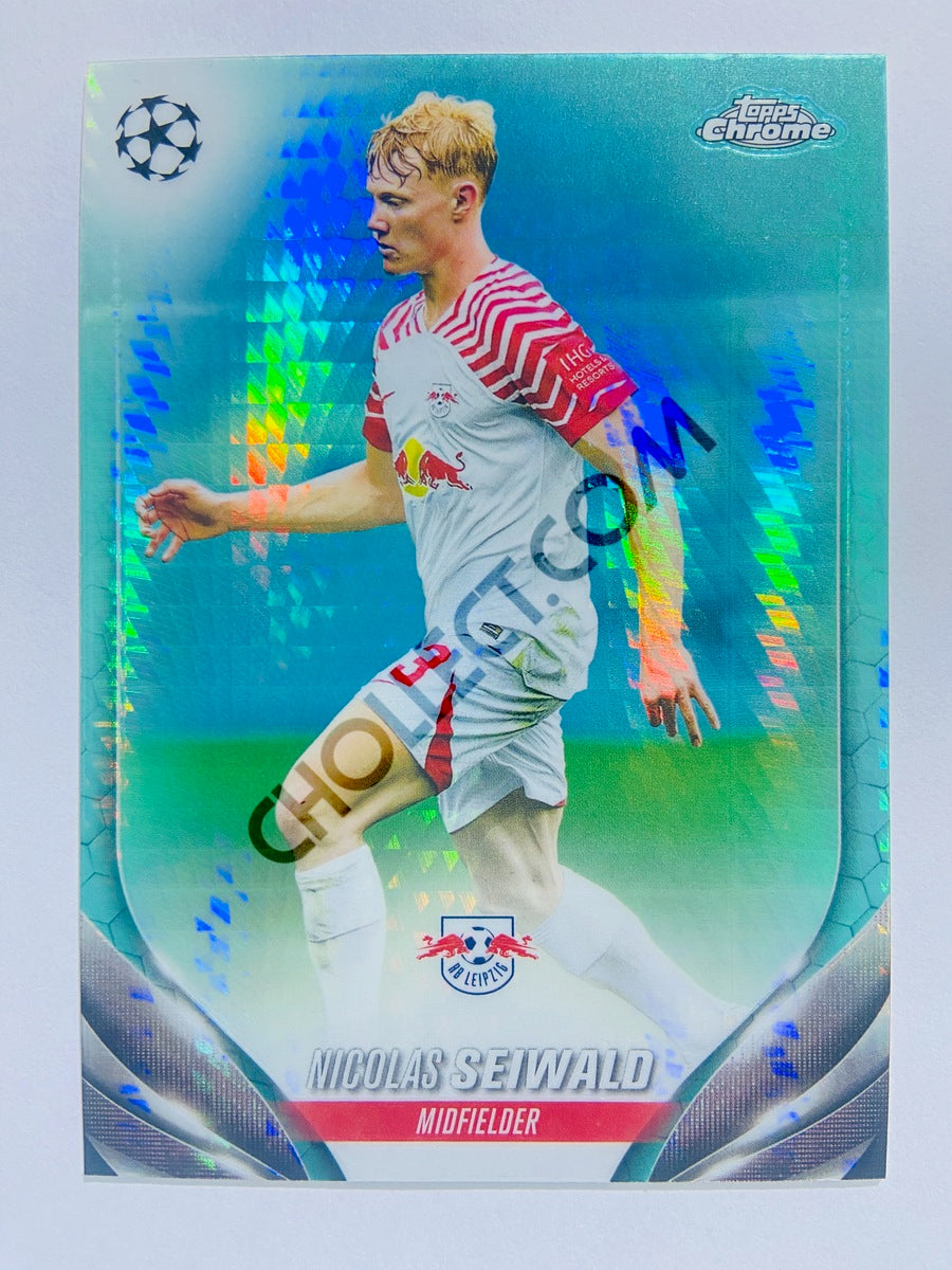 Nicolas Seiwald - RB Leipzig 2023-24 Topps Chrome UEFA Club Competitions Aqua Prism Parallel #59