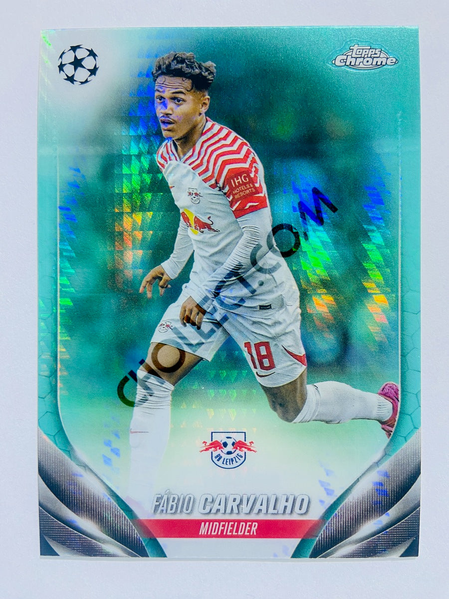 Fabio Carvalho - RB Leipzig 2023-24 Topps Chrome UEFA Club Competitions Aqua Prism Parallel #78