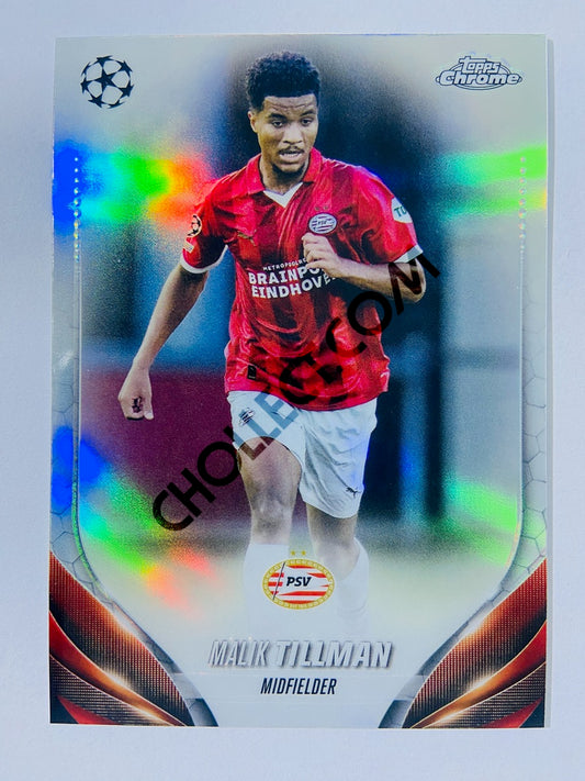 Malik Tillman - PSV Eindhoven 2023-24 Topps Chrome UEFA Club Competitions Refractor #142