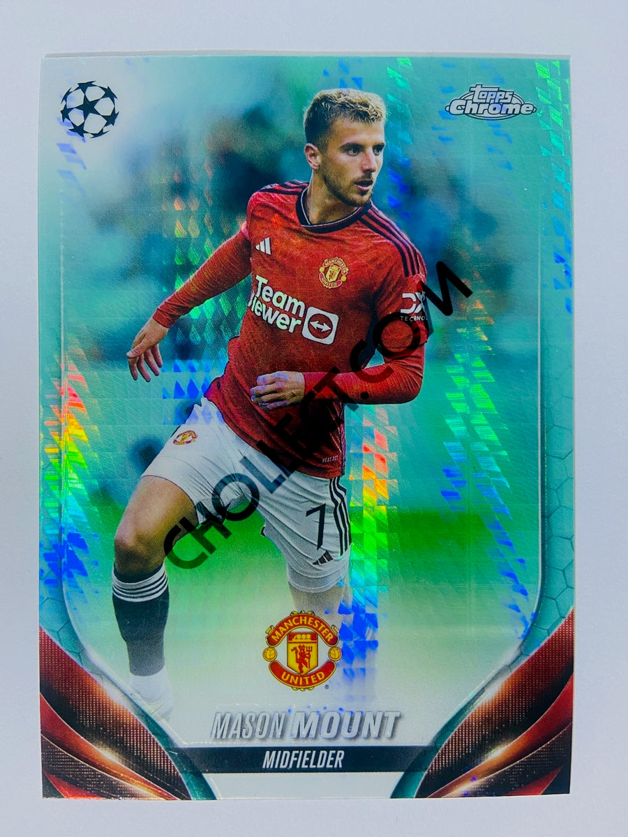 Mason Mount - Manchester United 2023-24 Topps Chrome UEFA Club Competitions Aqua Prism Parallel #151