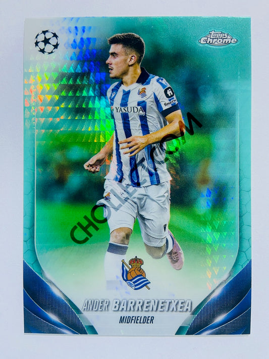 Ander Barrenetxea - Real Sociedad de Fútbol 2023-24 Topps Chrome UEFA Club Competitions Aqua Prism Parallel #193