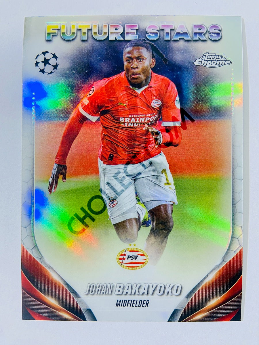 Johan Bakayoko - PSV Eindhoven 2023-24 Topps Chrome UEFA Club Competitions Future Stars Refractor #33