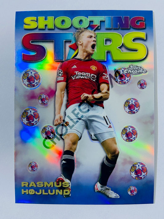 Rasmus Hojlund - Manchester United 2023-24 Topps Chrome UEFA Club Competitions Shooting Stars #98-10