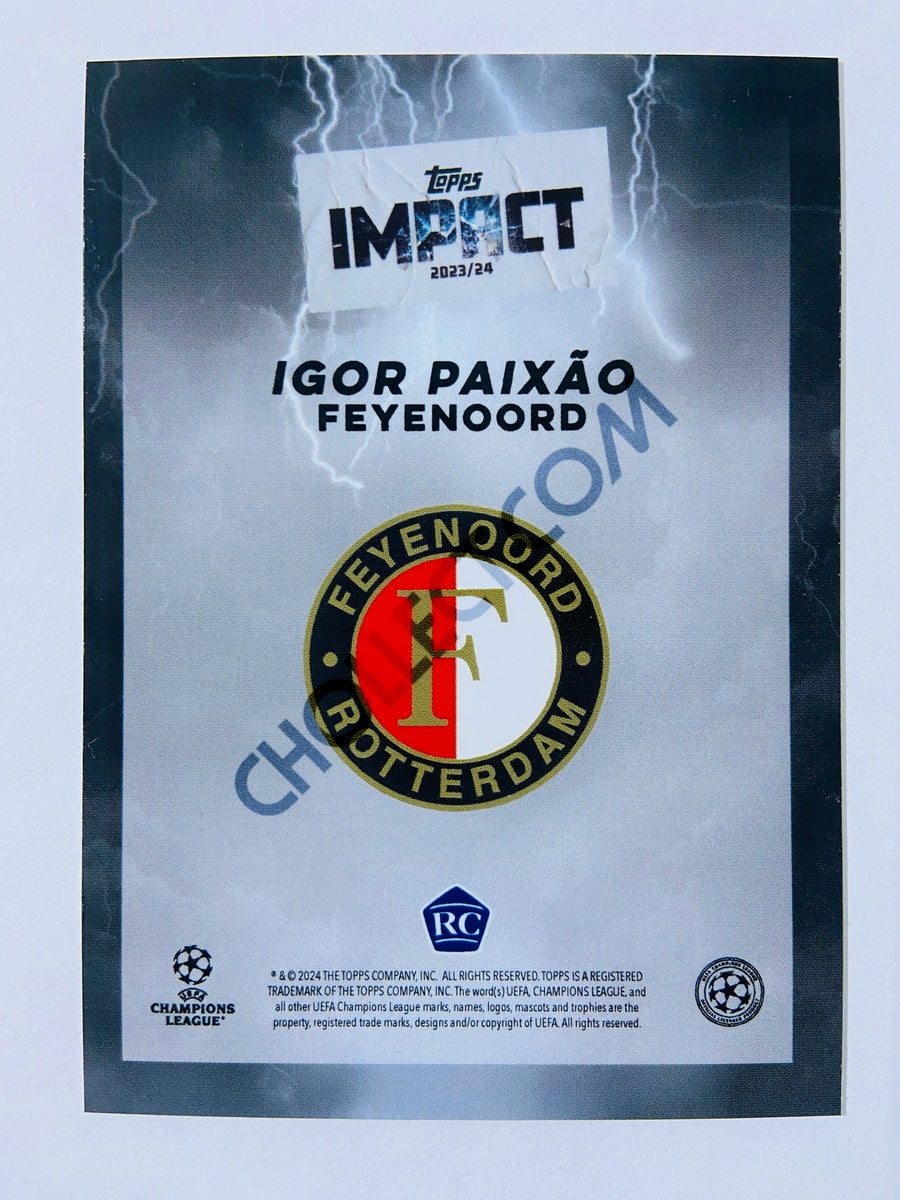 Igor Paixao - Feyenoord 2023-24 Topps Impact RC Rookie