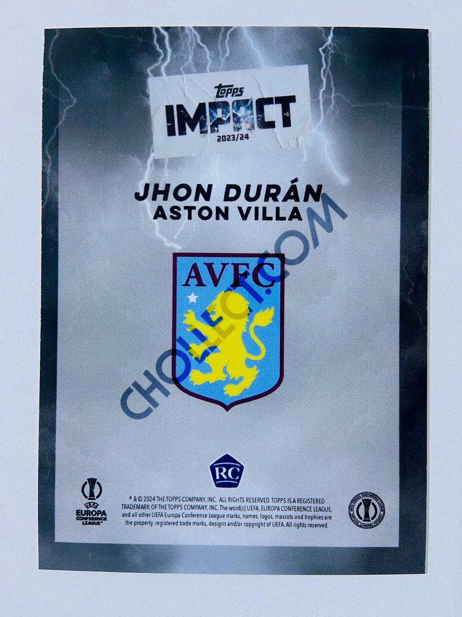 Jhon Duran - Aston Villa 2023-24 Topps Impact RC Rookie