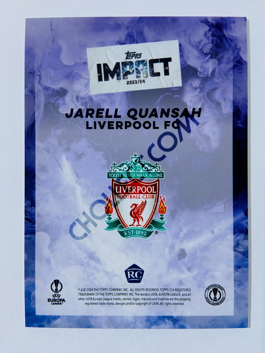 Jarell Quansah - Liverpool FC 2023-24 Topps Impact Auto Purple Parallel RC Rookie 43/49