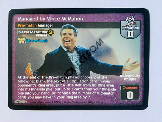 Managed by Vince McMahon (SS3, Foil, Ultra Rare)