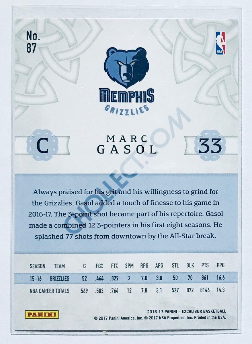 Marc Gasol - Memphis Grizzlies 2016-17 Panini Excalibur #87