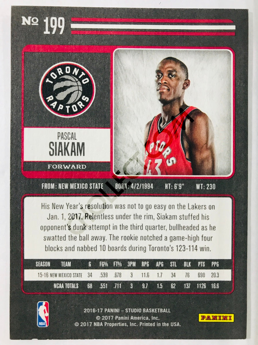 Pascal Siakam - Toronto Raptors 2016-17 Panini Studio Portrait RC Rookie #199