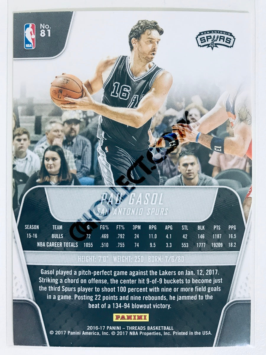 Pau Gasol - San Antonio Spurs 2016-17 Panini Threads #81