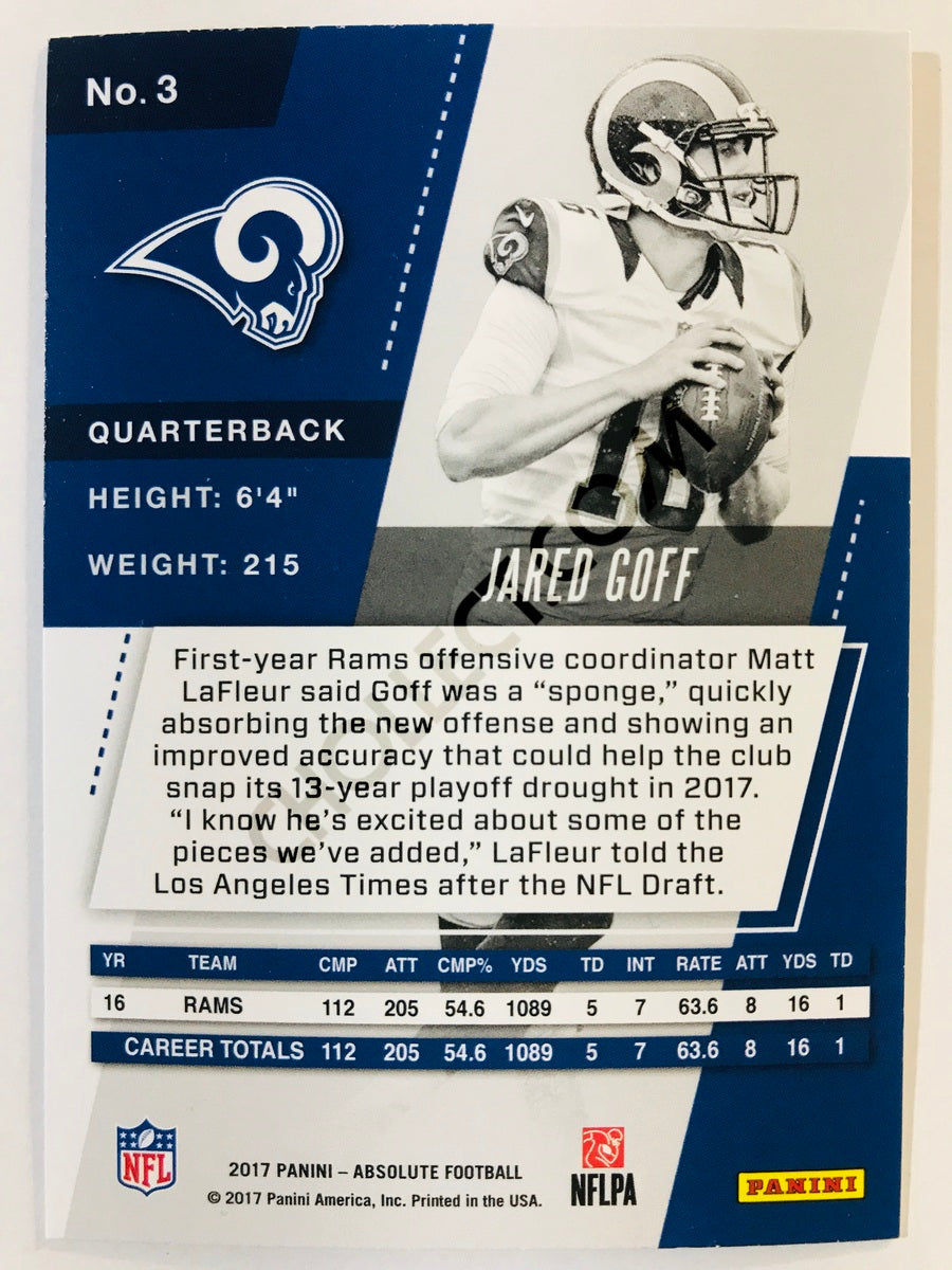 Jared Goff - Los Angeles Rams 2017-18 Panini Absolute #3