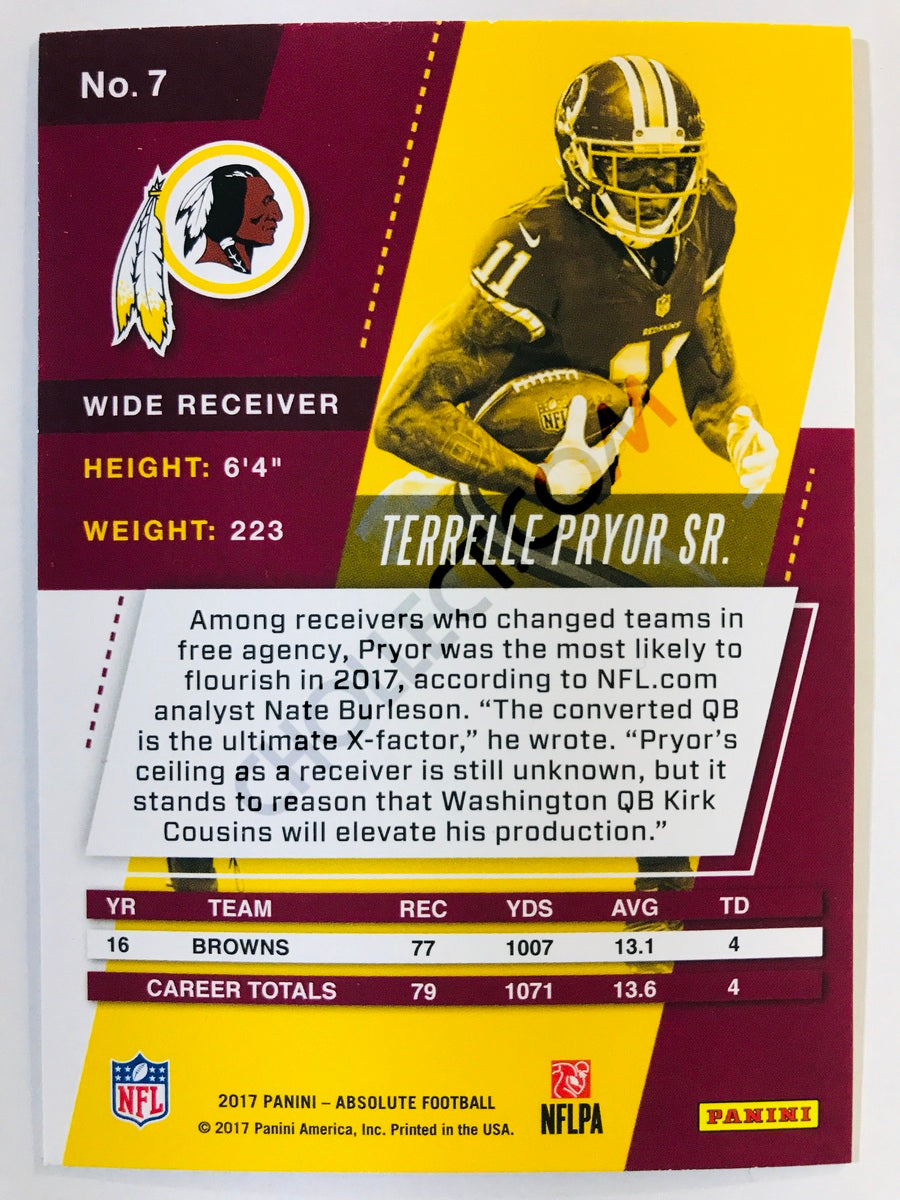 Terrelle Pryor Sr. - Washington Redskins 2017-18 Panini Absolute #7