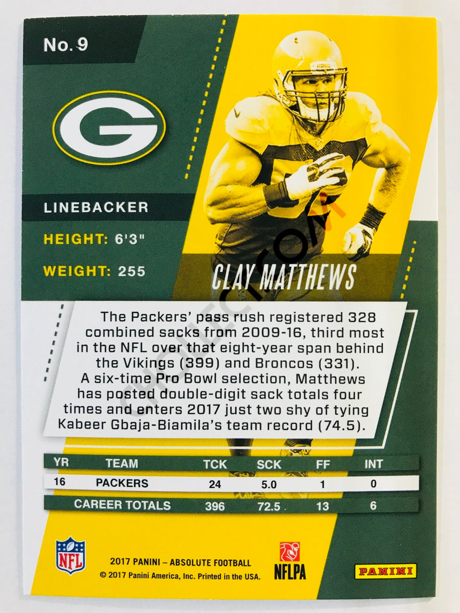 Clay Matthews - Green Bay Packers 2017-18 Panini Absolute #9