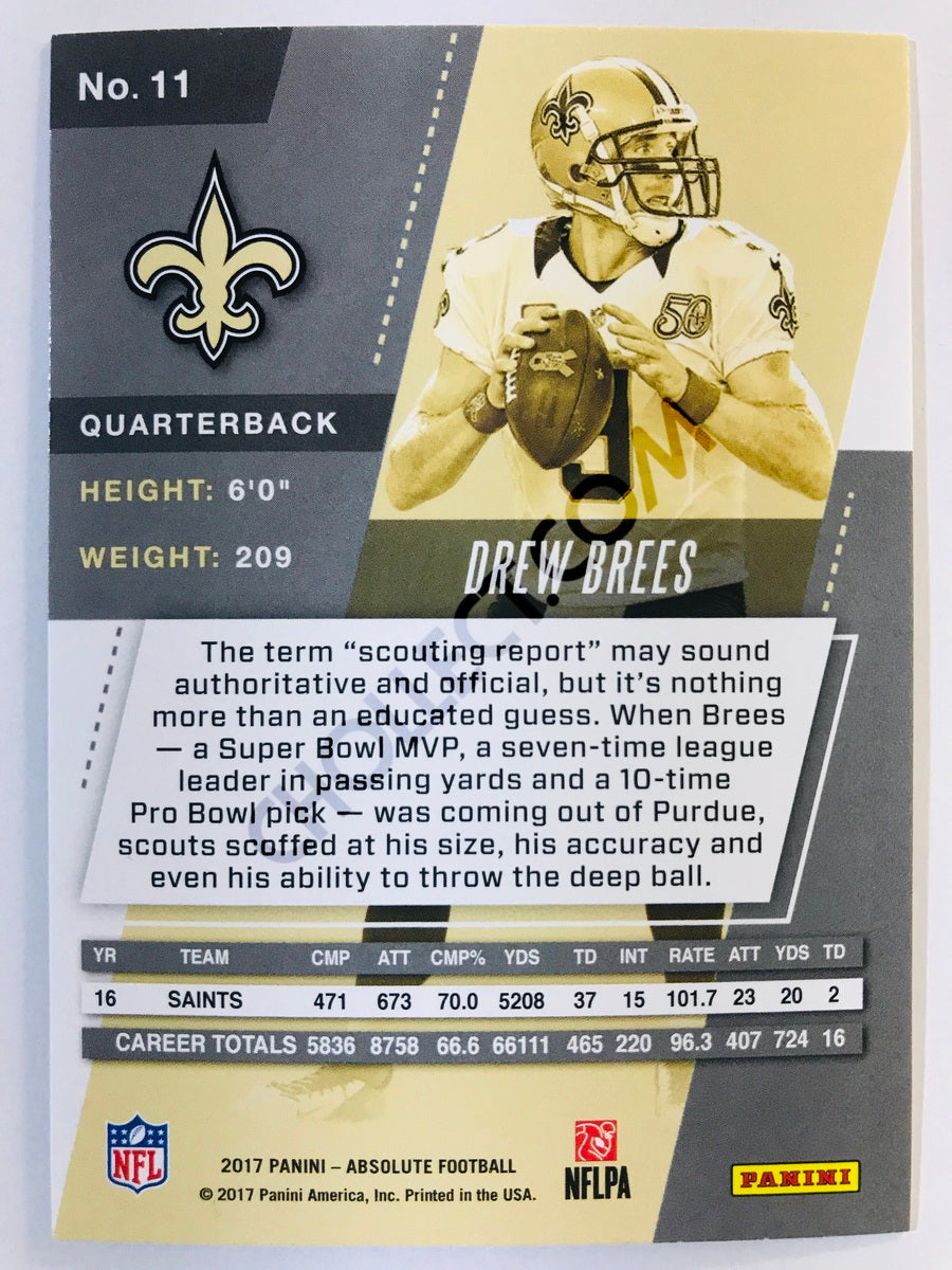 Drew Brees - New Orleans Saints 2017-18 Panini Absolute #11