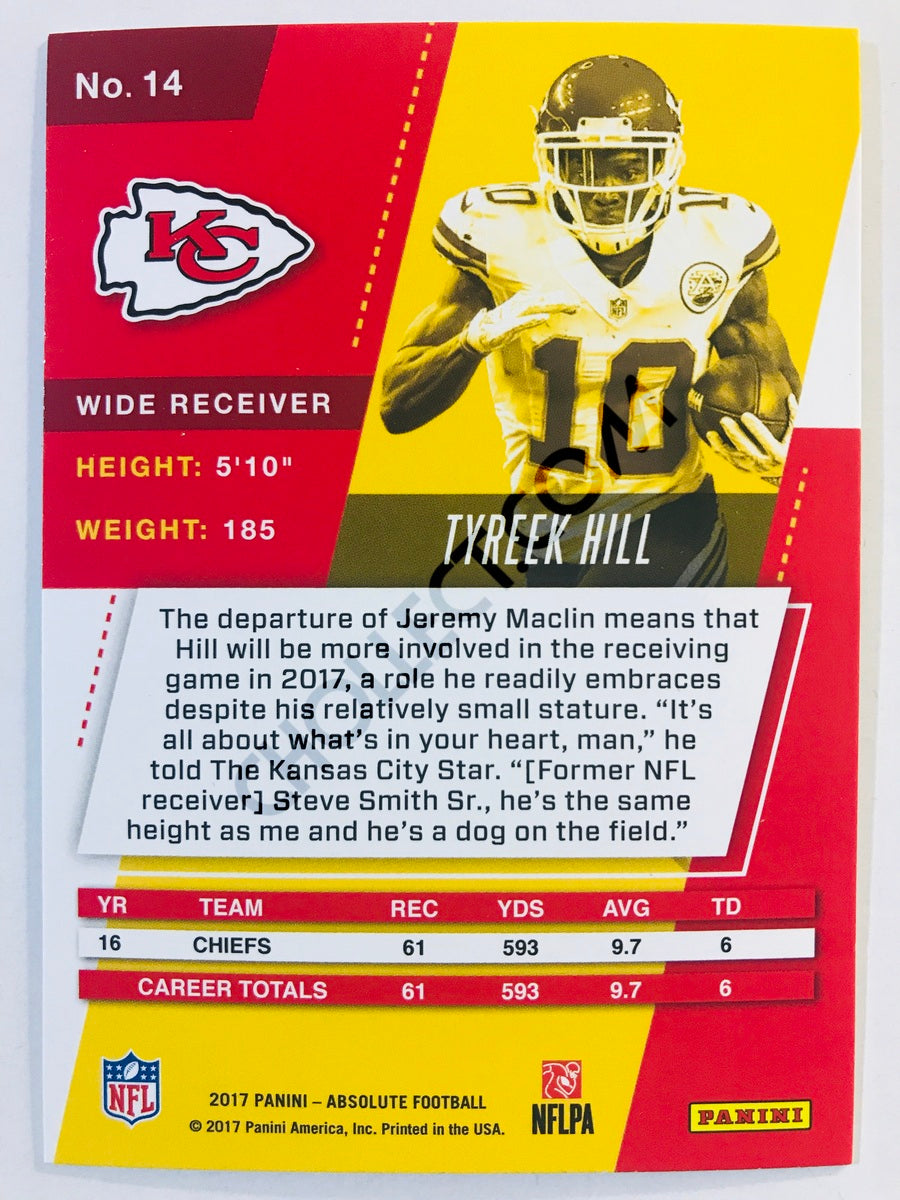 Tyreek Hill - Kansas City Chiefs 2017-18 Panini Absolute #14