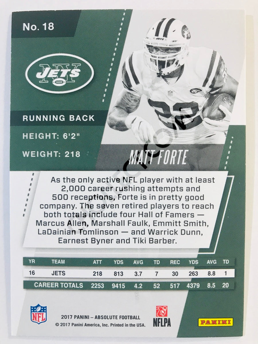 Matt Forte - New York Jets 2017-18 Panini Absolute #18