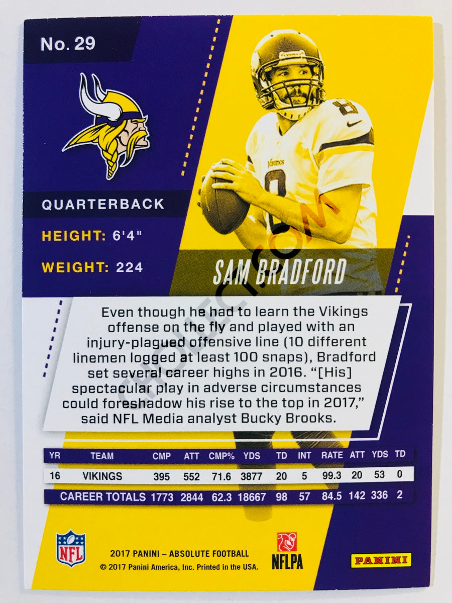 Sam Bradford - Minnesota Vikings 2017-18 Panini Absolute #29