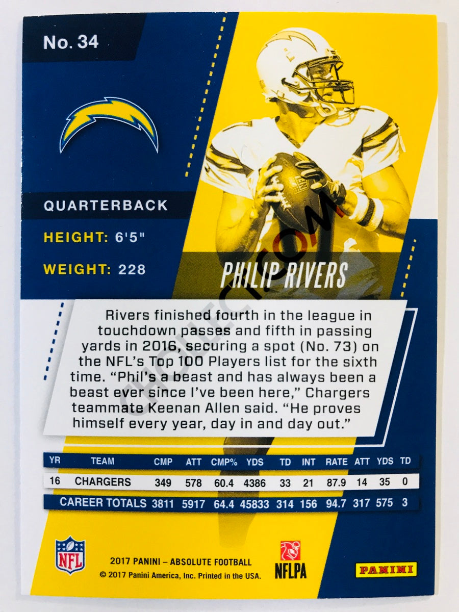 Philip Rivers - Los Angeles Chargers 2017-18 Panini Absolute #34
