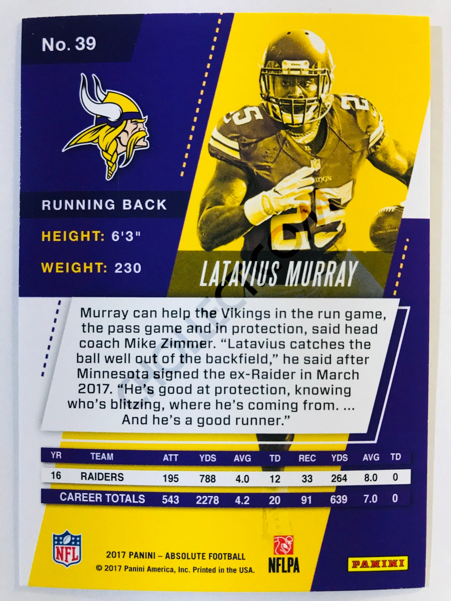 Latavius Murray - Minnesota Vikings 2017-18 Panini Absolute #39