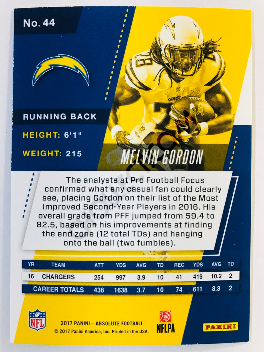 Melvin Gordon - Los Angeles Chargers 2017-18 Panini Absolute #44