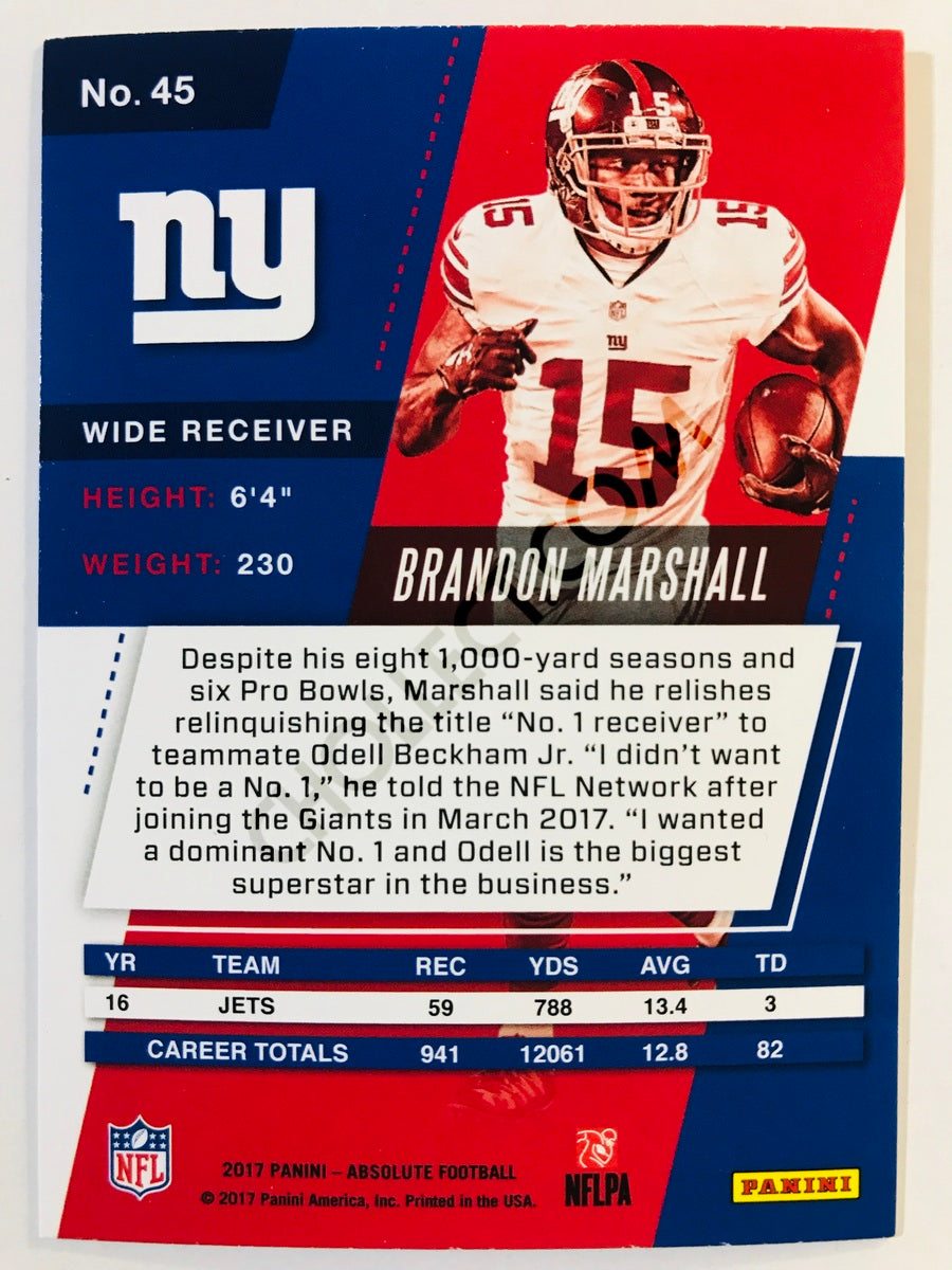 Brandon Marshall - New York Giants 2017-18 Panini Absolute #45