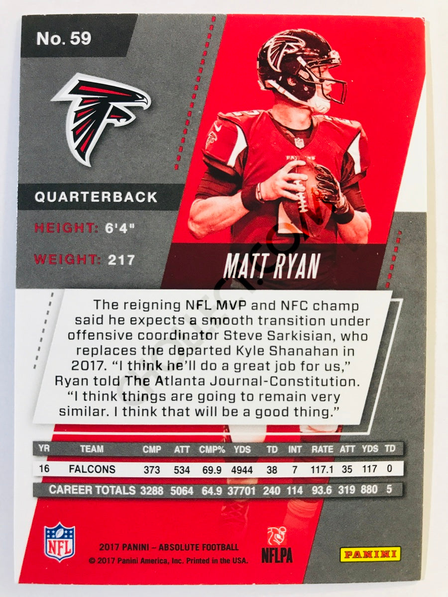 Matt Ryan - Atlanta Falcons 2017-18 Panini Absolute #59