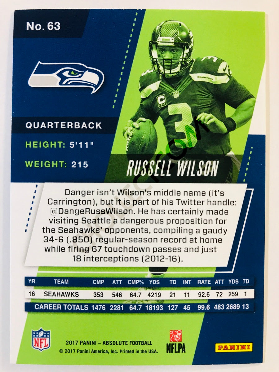 Russell Wilson - Seattle Seahawks 2017-18 Panini Absolute #63