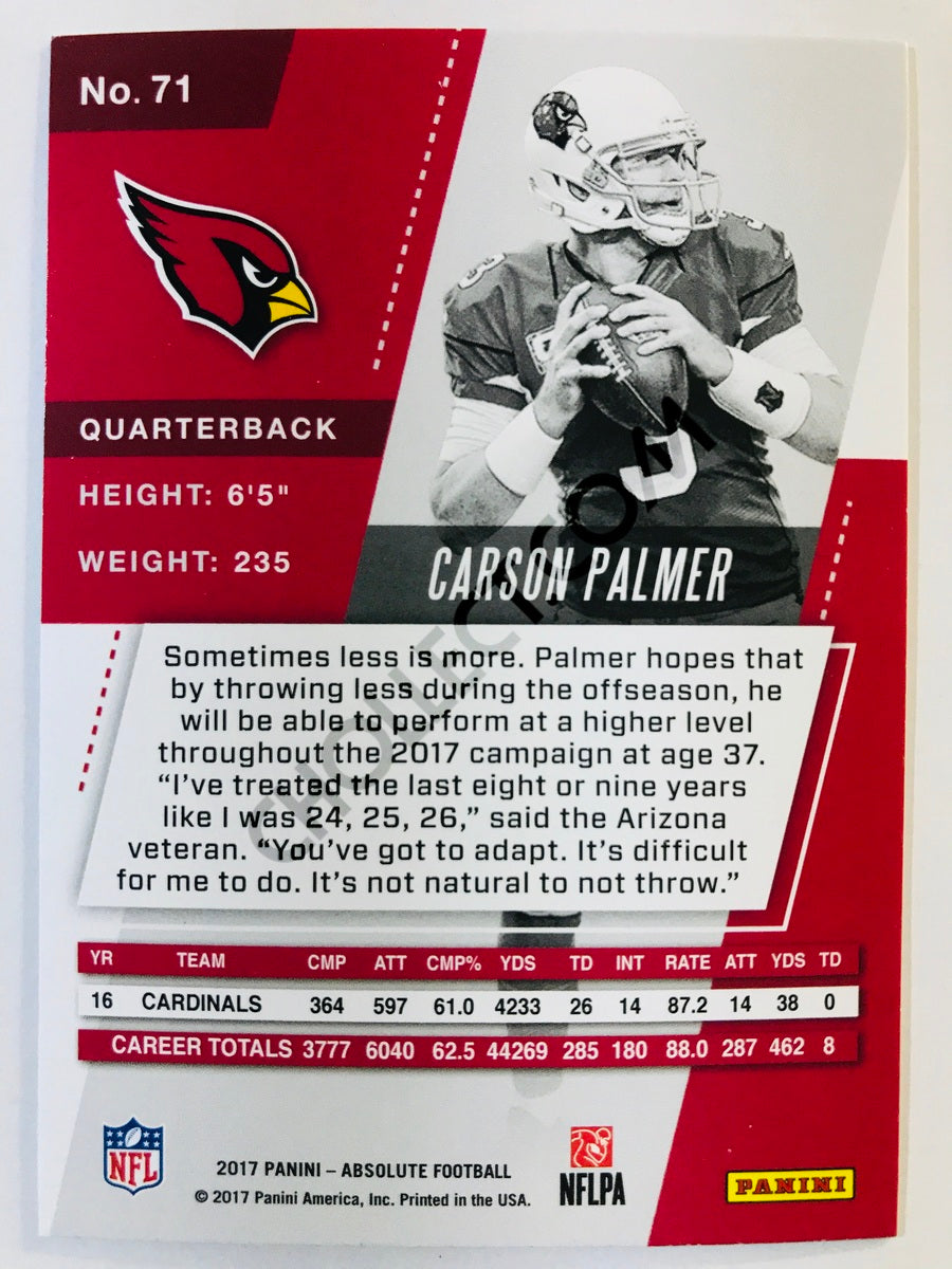 Carson Palmer - Arizona Cardinals 2017-18 Panini Absolute #71