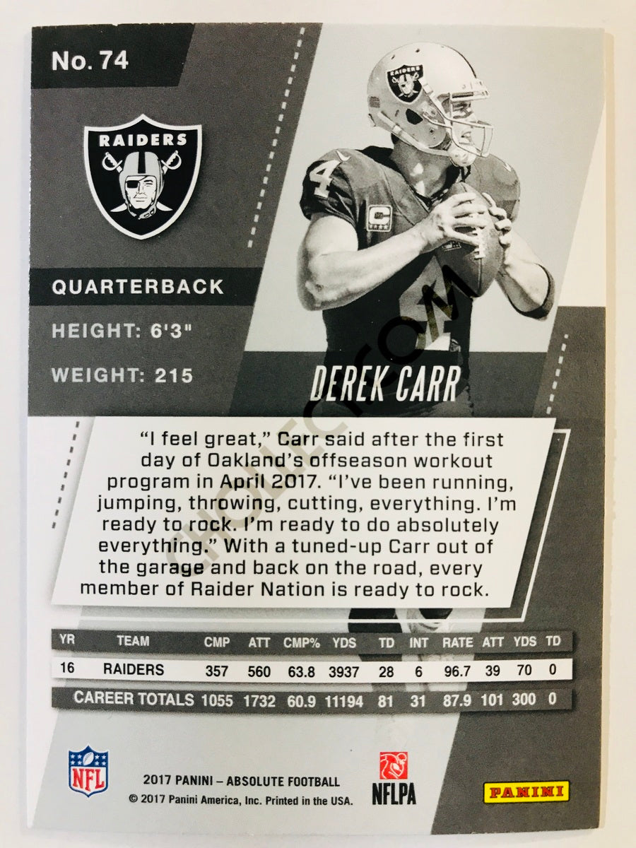 Derek Carr - Oakland Raiders 2017-18 Panini Absolute #74