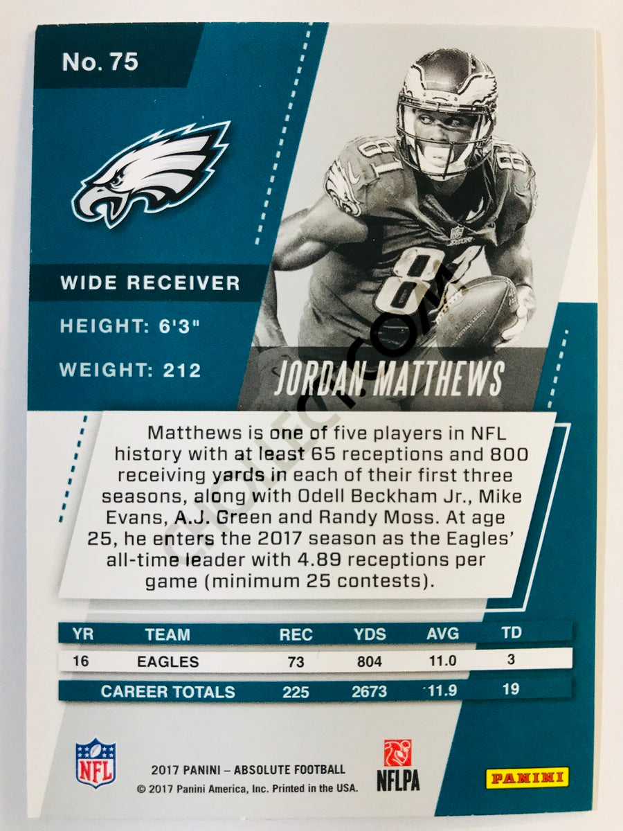 Jordan Matthews - Philadelphia Eagles 2017-18 Panini Absolute #75