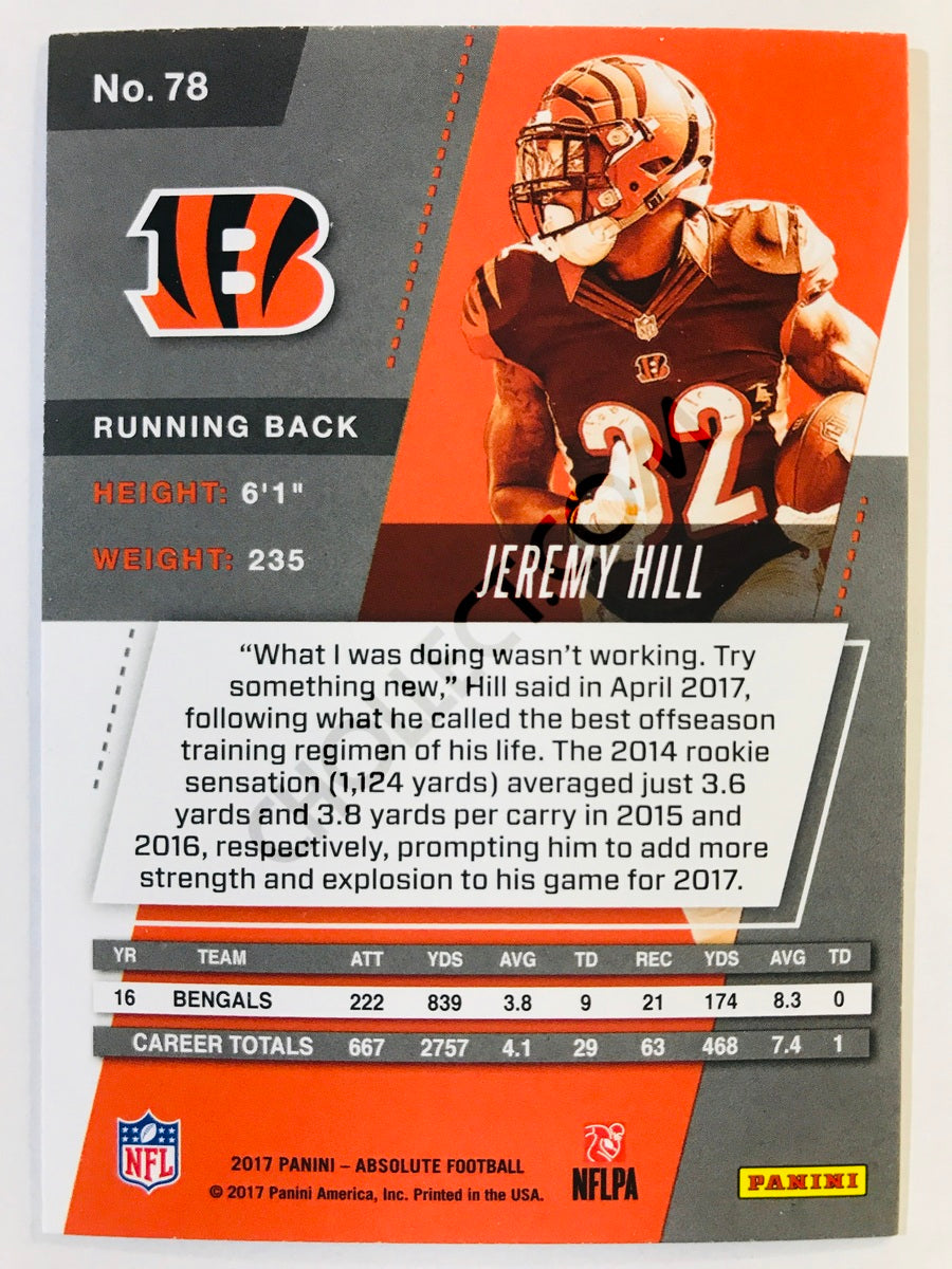 Jeremy Hill - Cincinnati Bengals 2017-18 Panini Absolute #78