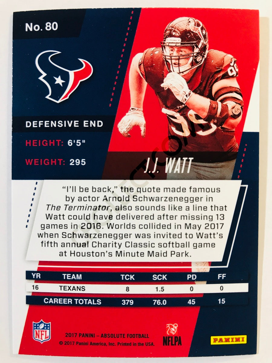 J.J. Watt - Houston Texans 2017-18 Panini Absolute #80