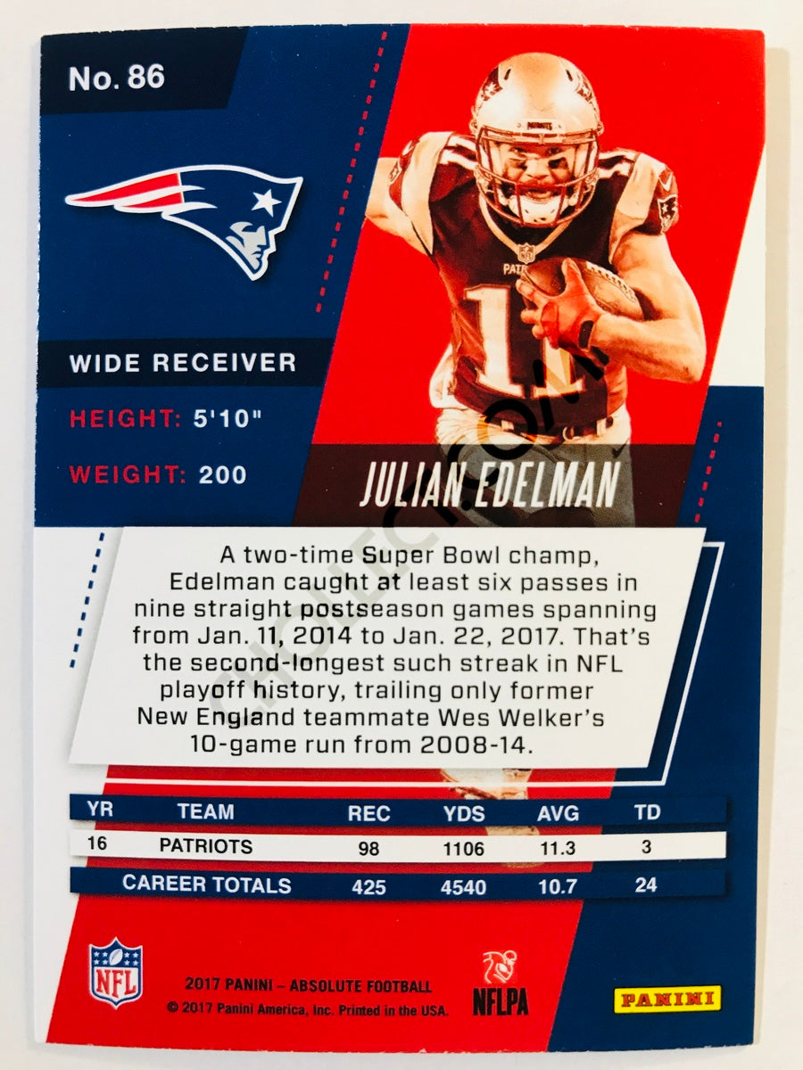 Julian Edelman - New England Patriots 2017-18 Panini Absolute #86