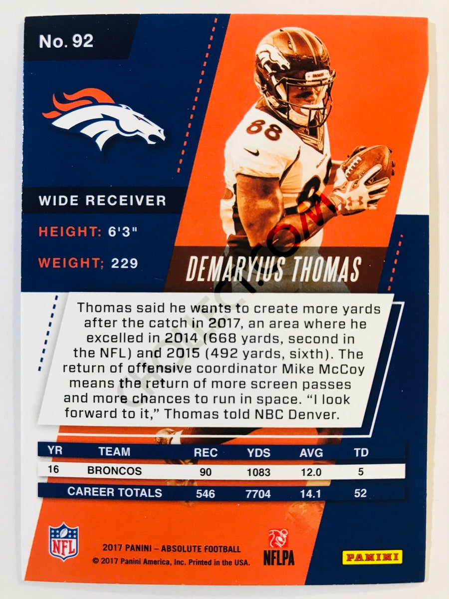 Demaryius Thomas - Denver Broncos 2017-18 Panini Absolute #92