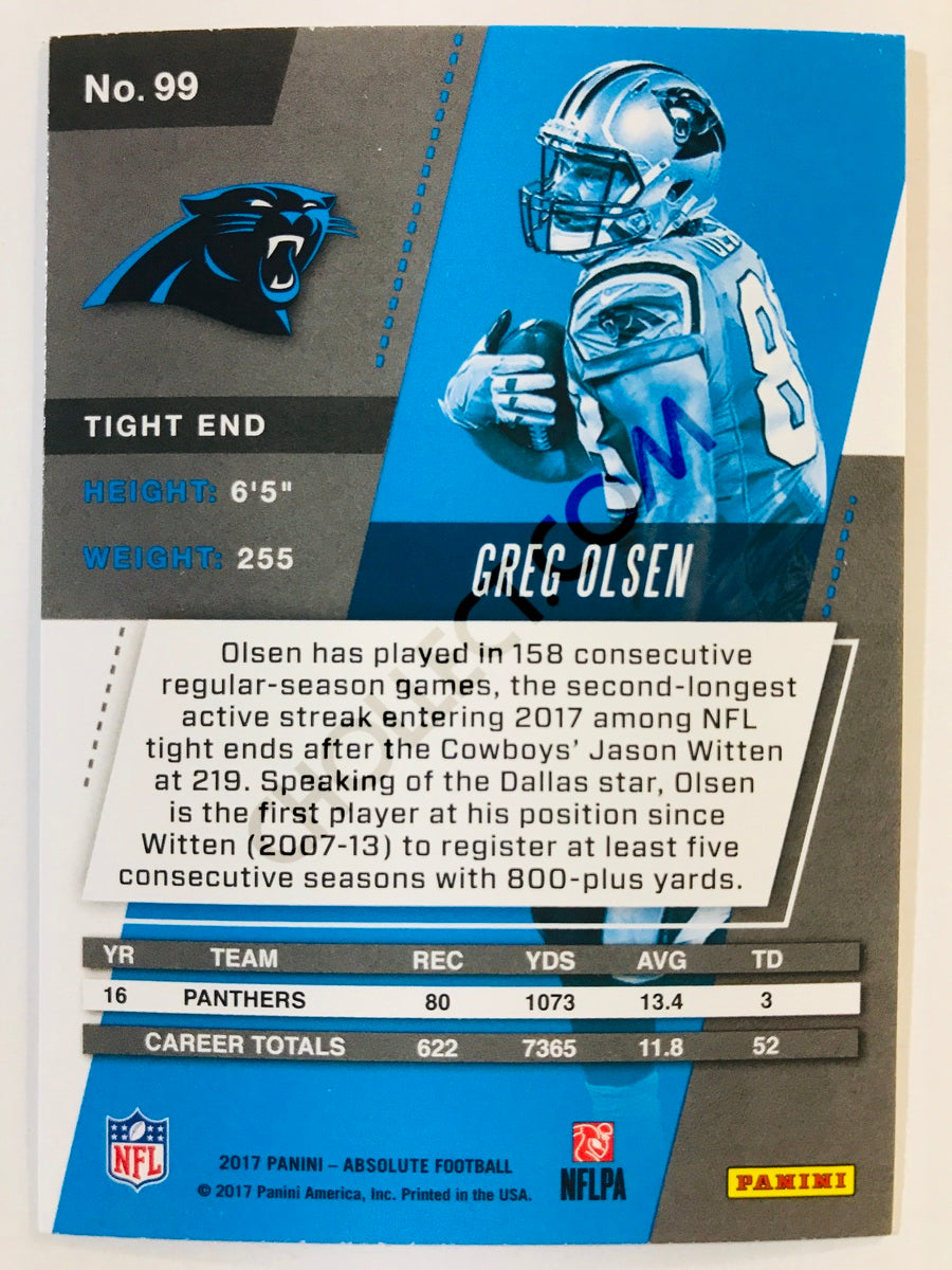 Greg Olsen - Carolina Panthers 2017-18 Panini Absolute #99