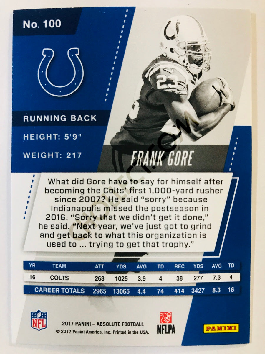 Frank Gore - Indianapolis Colts 2017-18 Panini Absolute #100