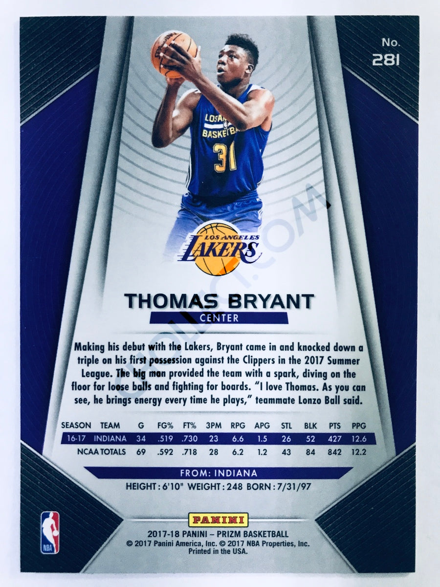 Thomas Bryant - Los Angeles Lakers 2017-18 Panini Prizm RC Rookie #281