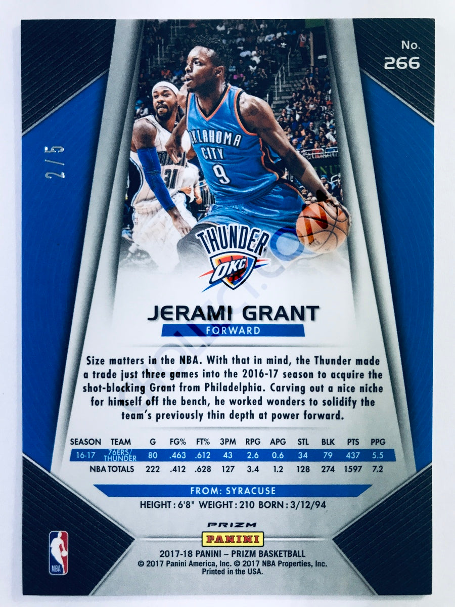 Jerami Grant - Oklahoma City Thunder 2017-18 Panini Prizm #266 Fast Break Neon Green /5