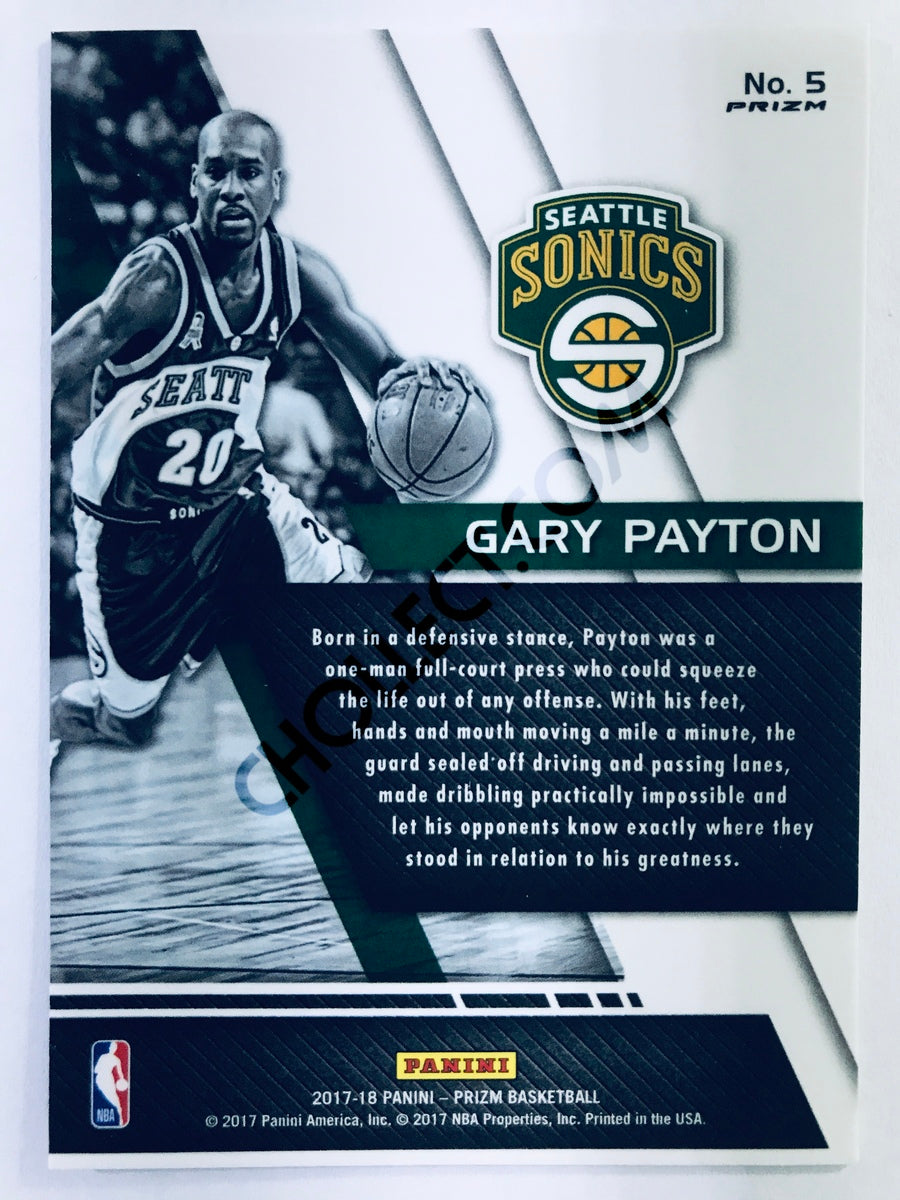 Gary Payton - Seattle Supersonics 2017-18 Panini Prizm #5 Fundamentals Insert Fast Break Parallel
