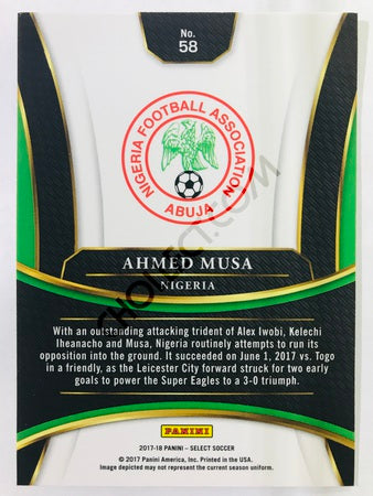 Ahmed Musa - Nigeria 2017-18 Panini Select #58