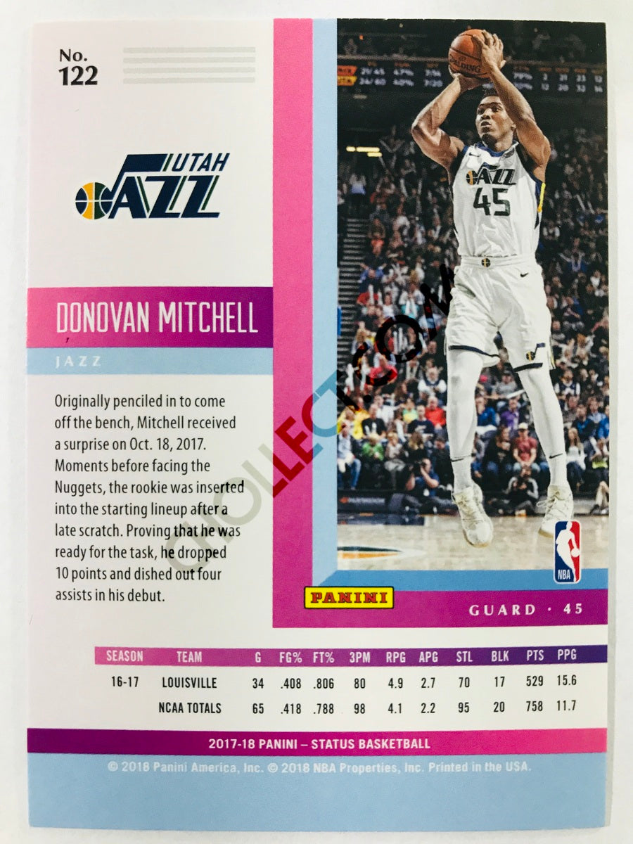 Donovan Mitchell - Utah Jazz 2017-18 Panini Status RC Rookie #122