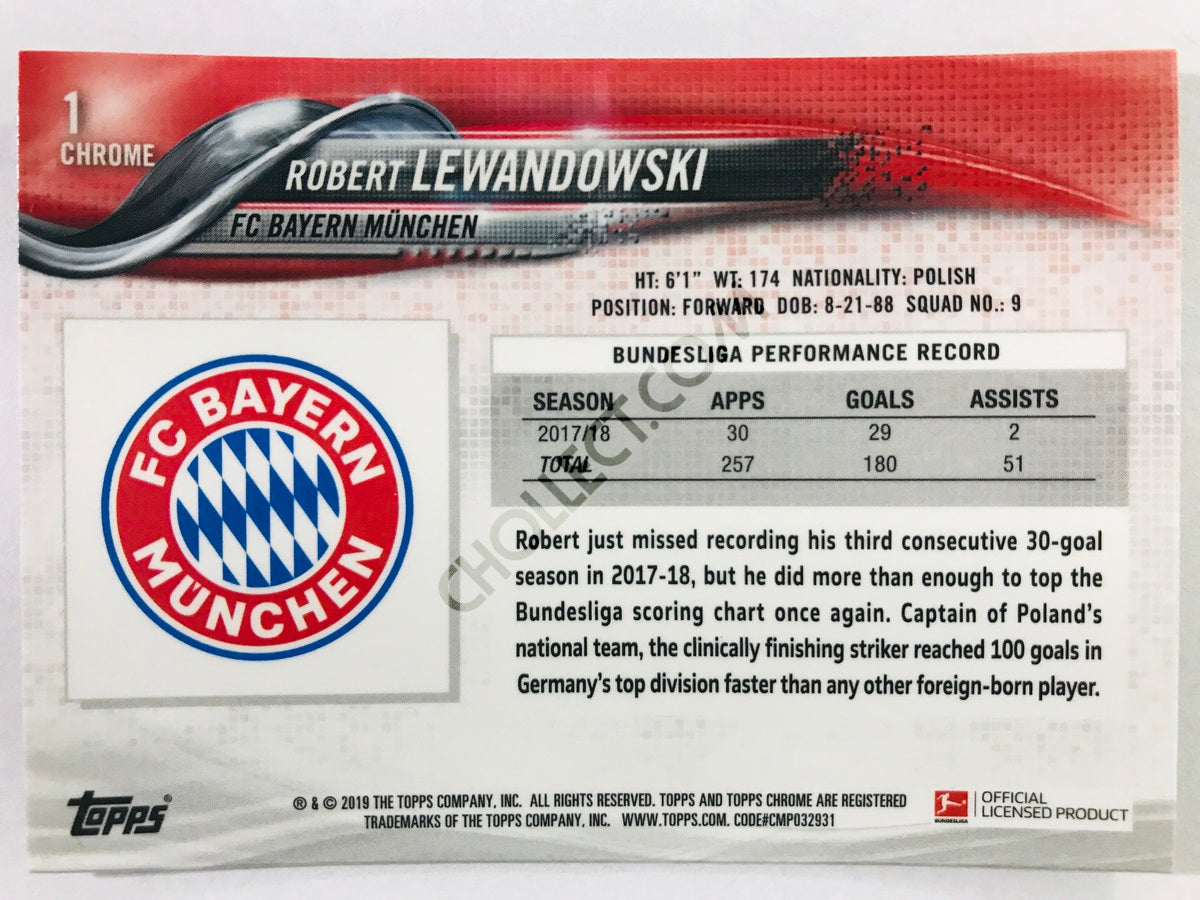 Robert Lewandowski - FC Bayern Munchen 2018-19 Topps Chrome Bundesliga #1