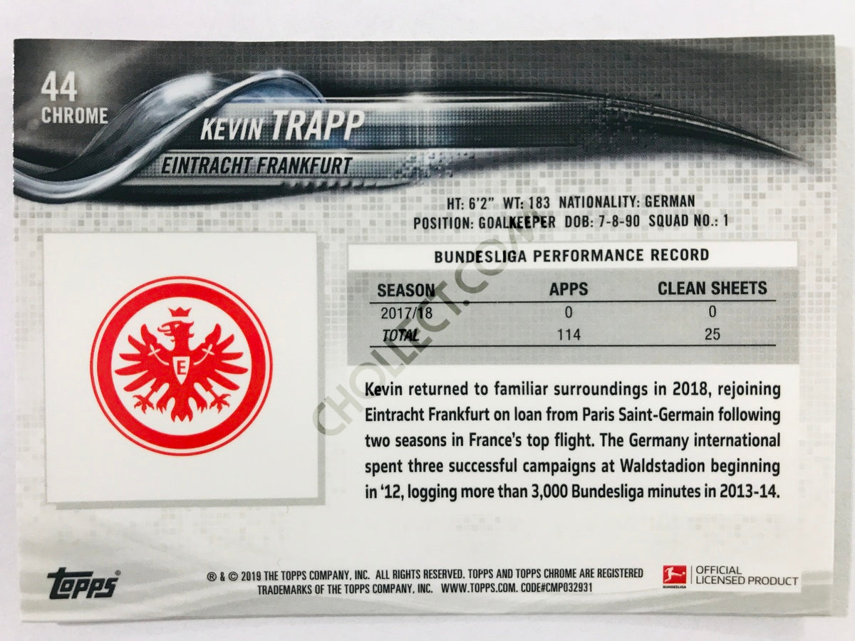 Kevin Trapp - Eintracht Frankfurt 2018-19 Topps Chrome Bundesliga #44