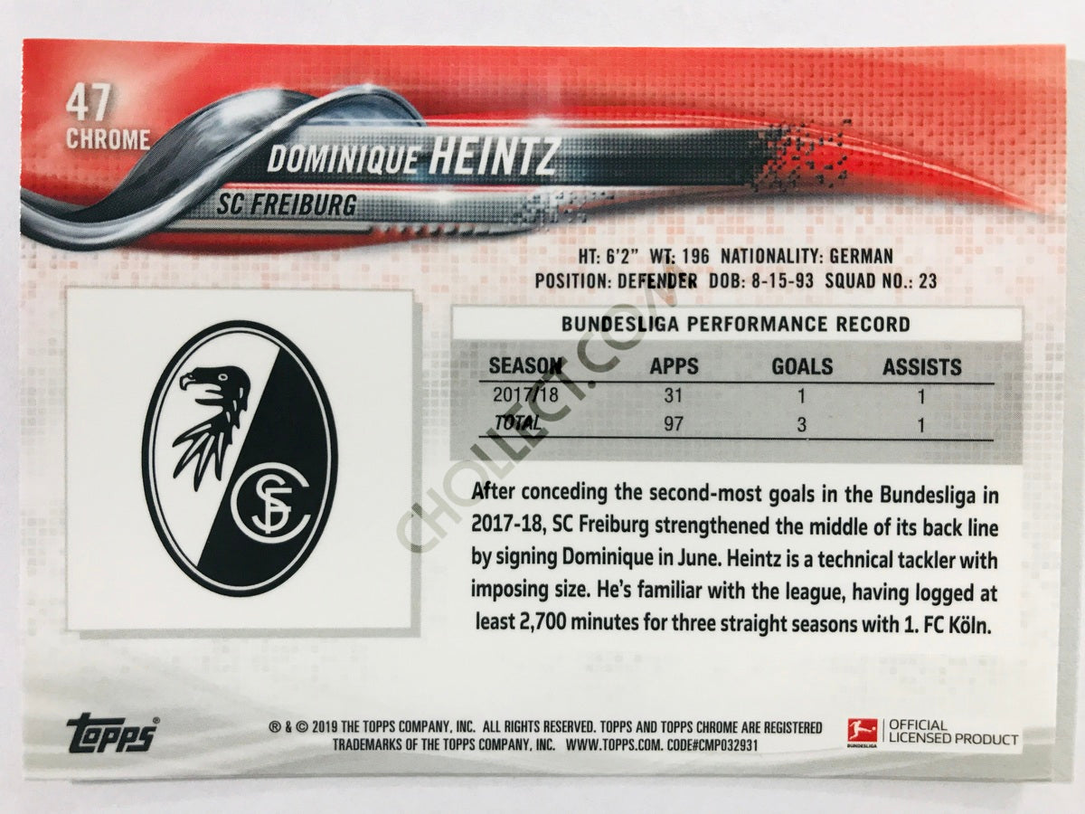 Dominique Heintz - SC Freiburg 2018-19 Topps Chrome Bundesliga #47