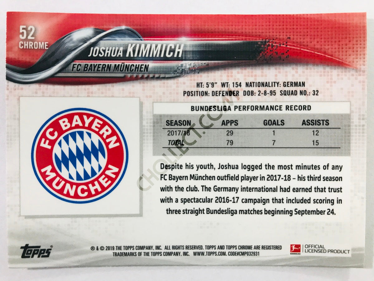 Joshua Kimmich - FC Bayern Munchen 2018-19 Topps Chrome Bundesliga #52